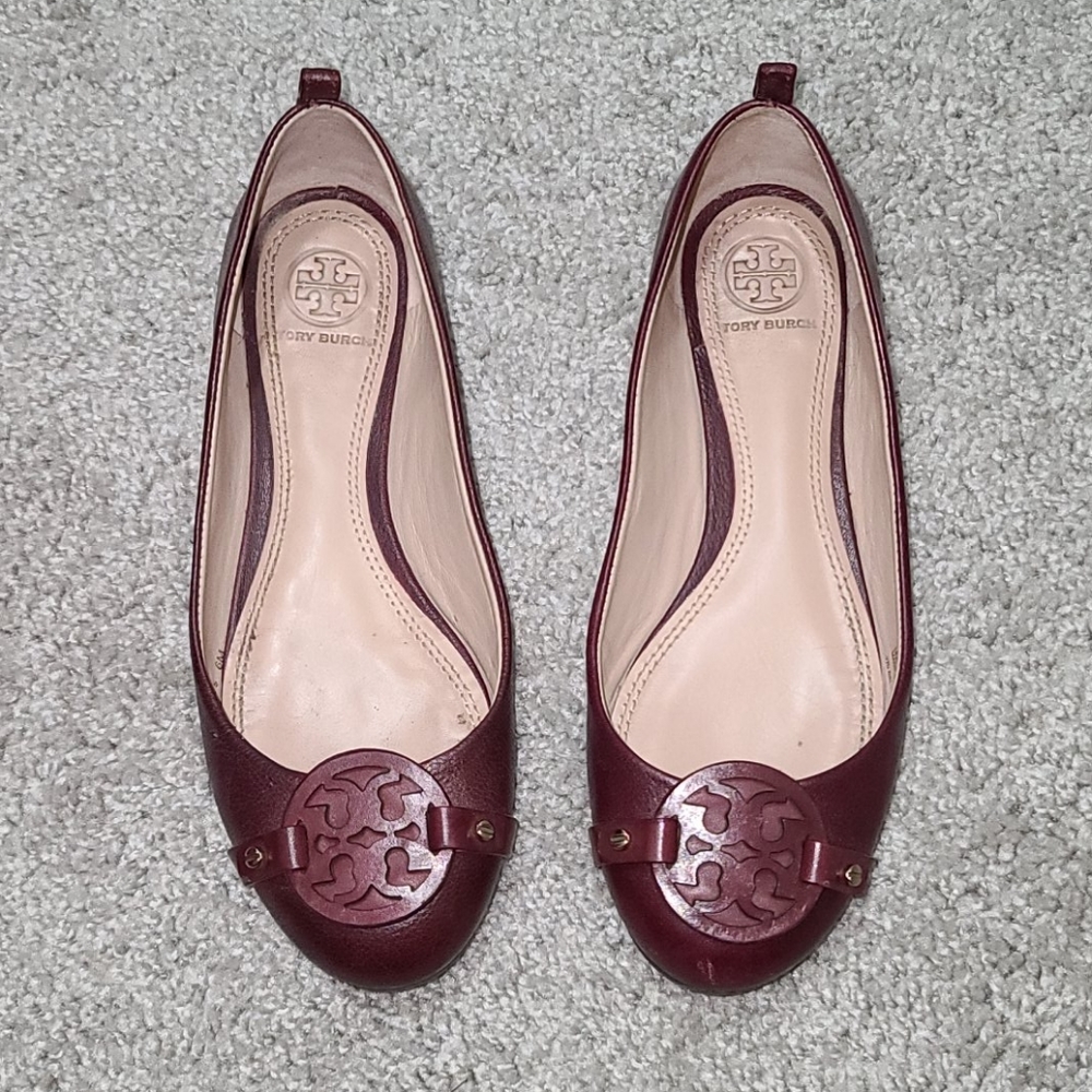 Tory Burch Mini Miller Ballet Flat Oxblood 6 6.5 7